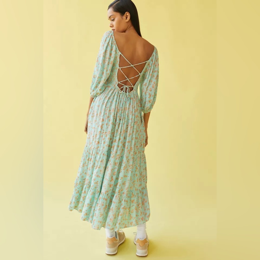 Urban Outfitters Lottie Lace-Up Midi Dress Sz S